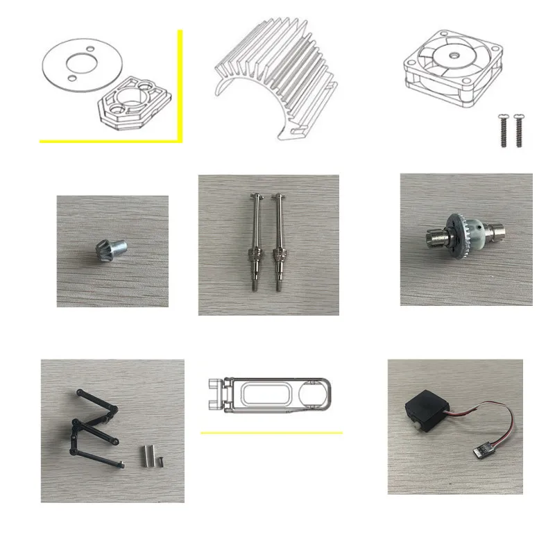 16207/16208/16209/16210 Brushless Telecomando RC Auto Camion Parti Assorbimento Degli Urti Motore USB Copertura Controller Motore Sterzo