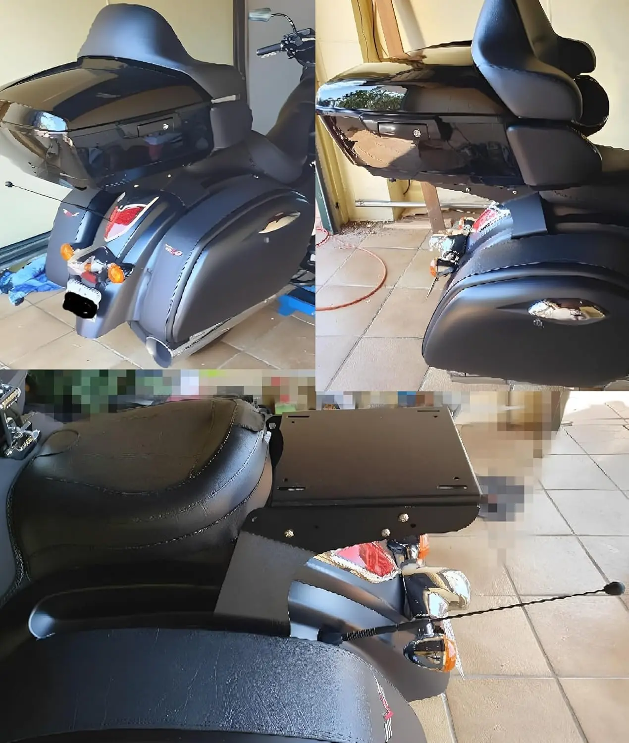 For Kawasaki Vulcan 1700 Vaquero VN1700 2010-2026 Razor Tour Pack Pak Trunk Tail Box with Mount Luggage Rack