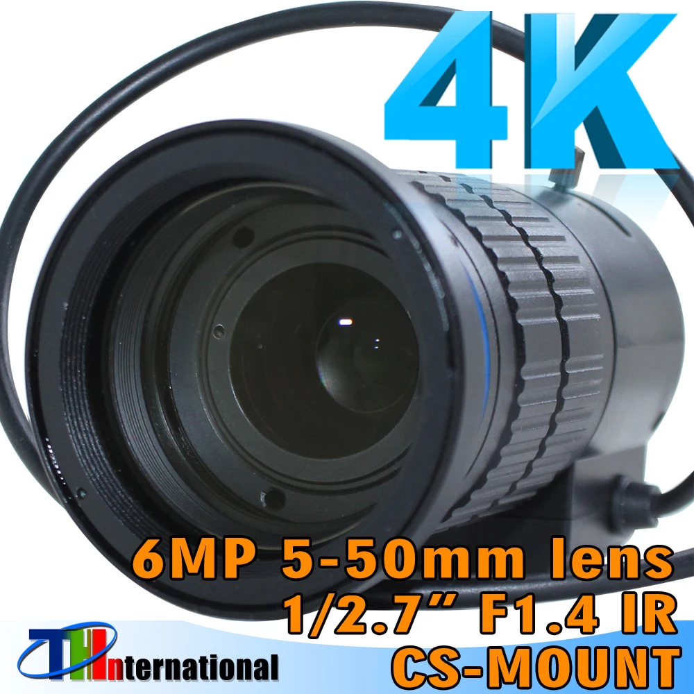 6MP 5-50mm CS Lens 1/2.7in F1.4 Manual Zoom Automatic Aperture Security Surveillance Lens For Road industrial camera