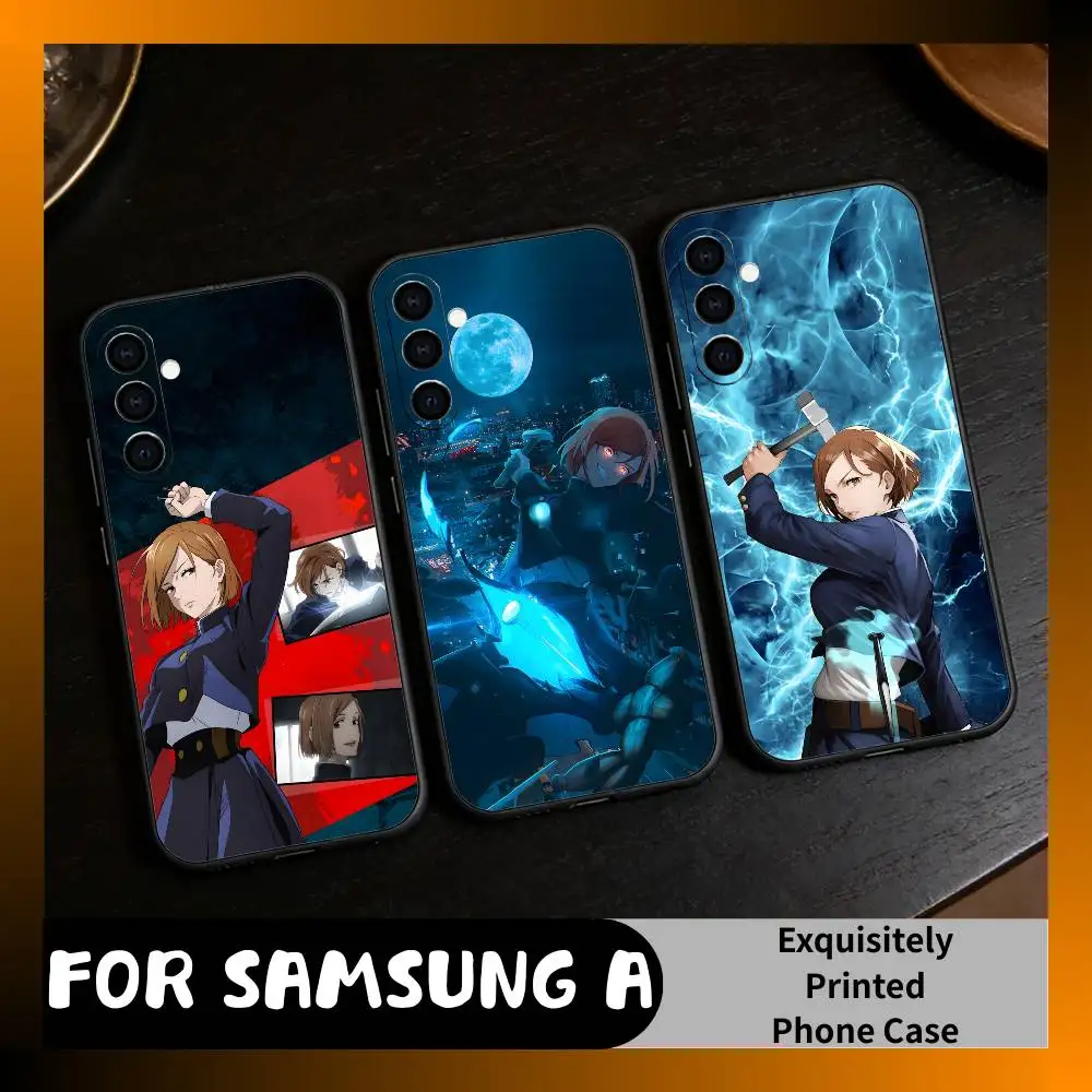 N-Nobara Anime J-JK Printed Phone Case For Samsung Galaxy A73,A72,A71,A70,A52,A51 Others Soft Black Cover