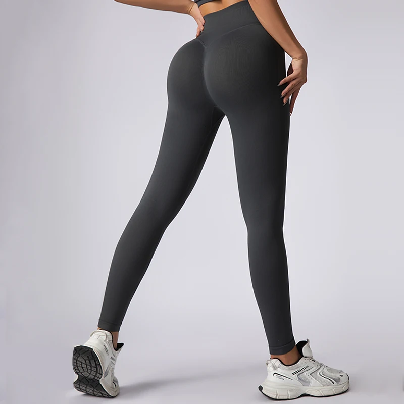 Nahtlose Damen-Gym-Leggings mit hoher Taille, Push-Up-Yoga-Sportleggings, hochelastische Fitness-Laufhosen, Hüftlift-Gymwear – Detail 4