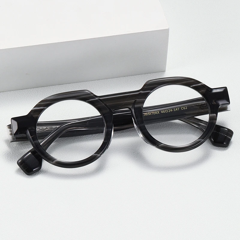 Fashion glasses frame men's retro designer acetate optics for myopic reading women's personalized glasses can be carved