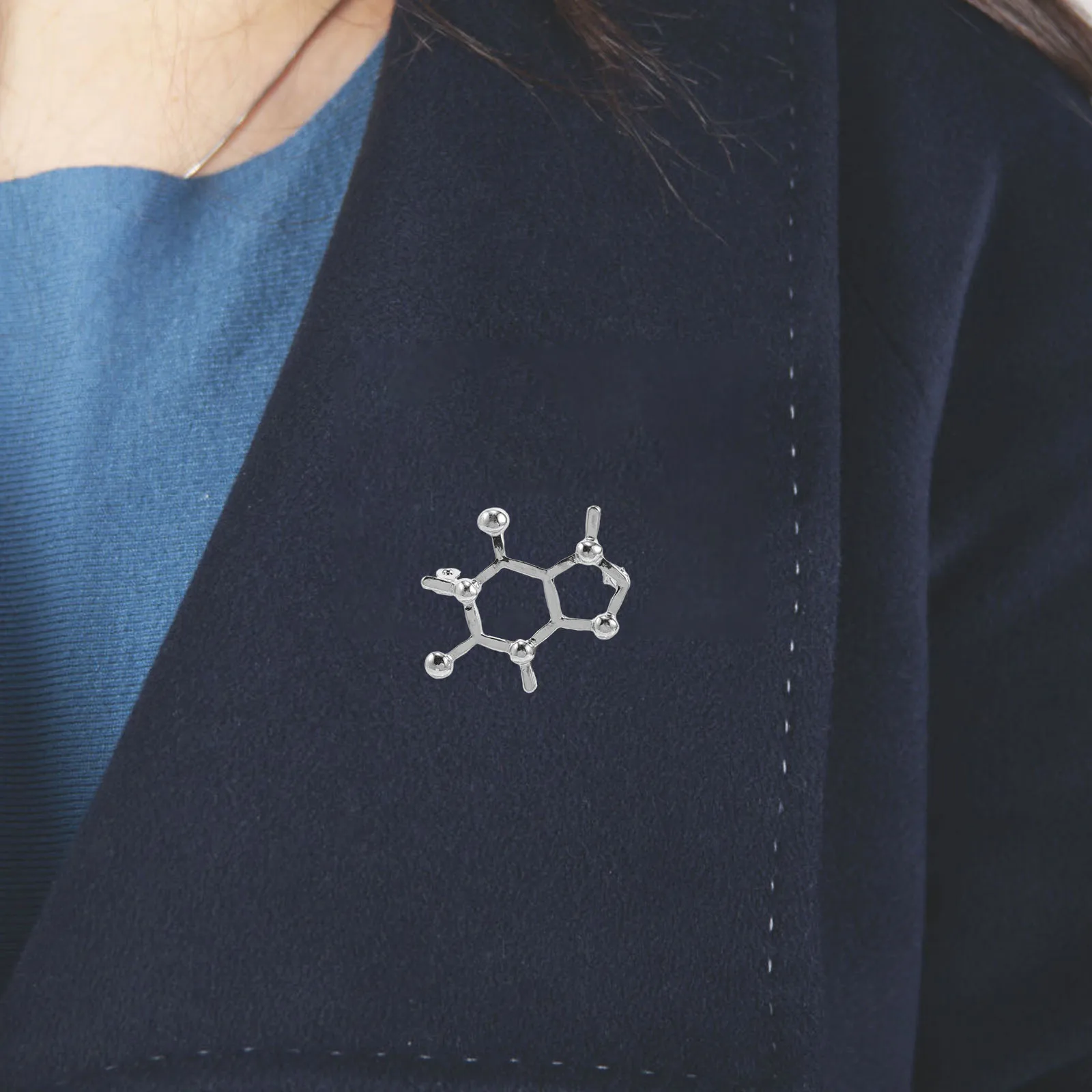 Molecular Brooch Zinc Alloy Clothes Pins Exquisite Jewelry Accessories Chemisty Shape Science Theme Student Gift