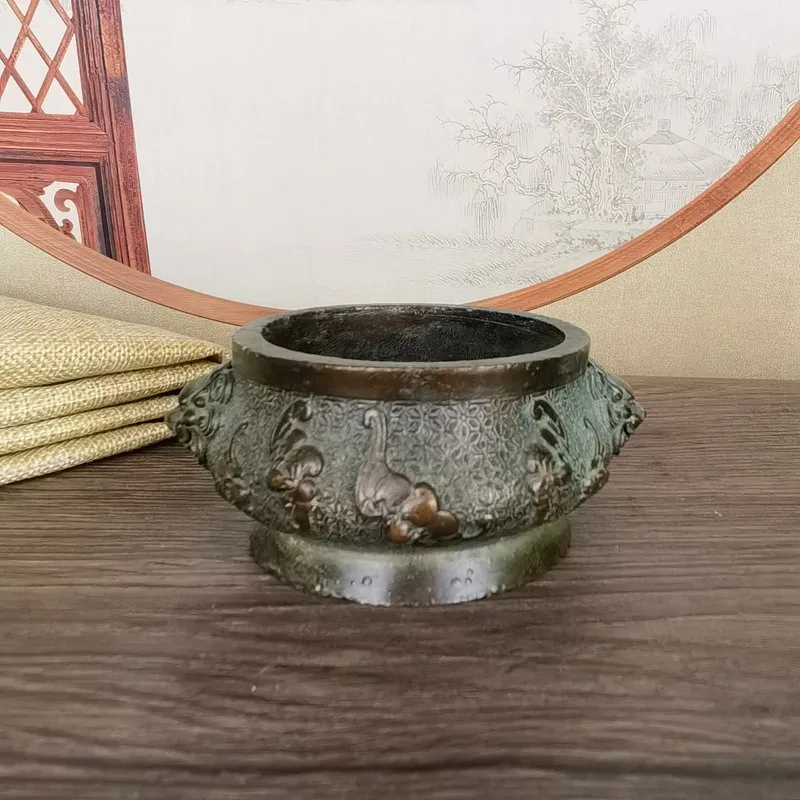 Twelve Zodiac Signs , Antique-, Double-Eared, Three-Legged, Xuan De Style, Mini Home Decor Incense Burner