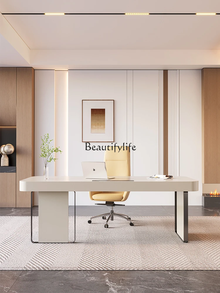 

Cream style desk modern simple small apartment