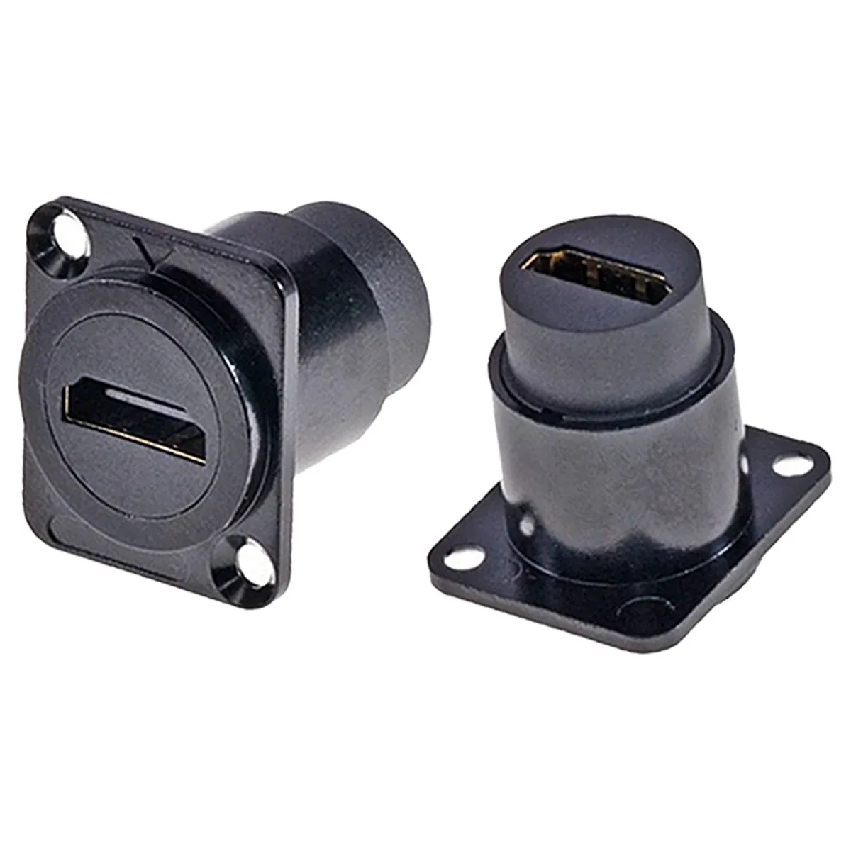 Metal D-Type & Round Panel HDMI 2.0 Female to Female Coupler -Panel Mount Adapter for TV/Monitor/Projector Wall Plates Connector