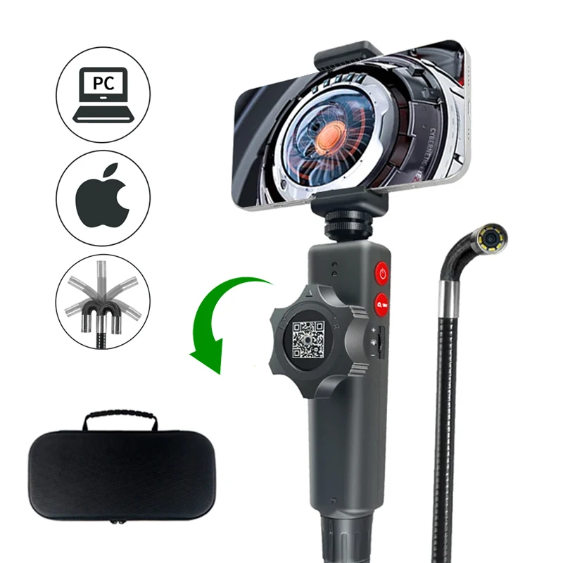 cameras endoscopicas ios 1080p cabo cobra de 62 mm com luzes led ajustaveis boroscopio de inspecao hd para ios android e pc 01