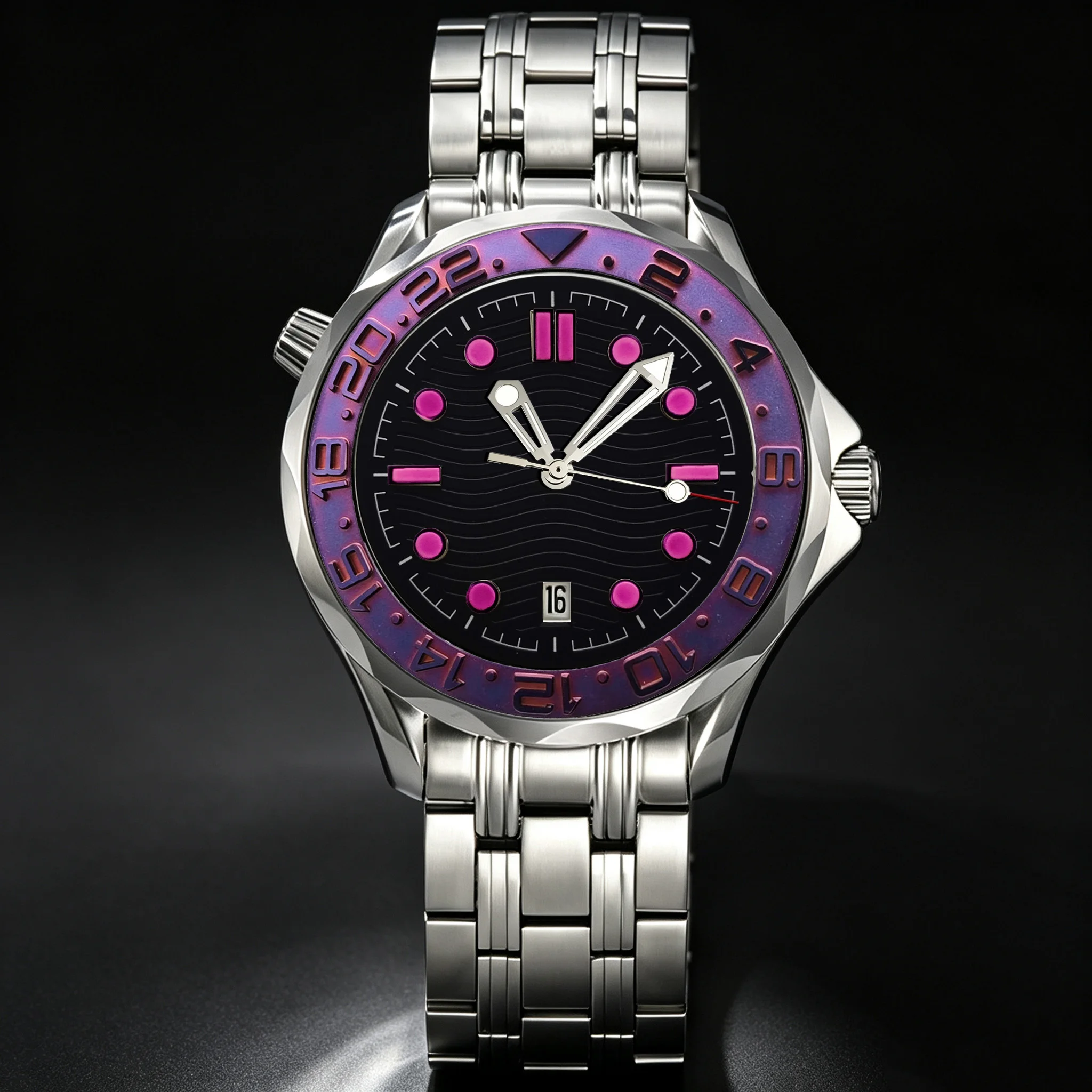 42mm Men's Automatic Mechanical Watch - NH35 Movement Sapphire Glass Stainless Steel Strap Business Waterproof Timepiece