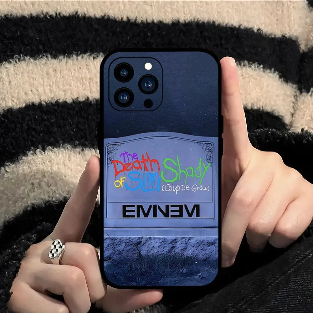 Rapper Eminem The Death of Slim Shady Phone Case For iPhone Mini 11 12 13 14 15 Pro XS Max X Plus SE XR Black Soft Shell