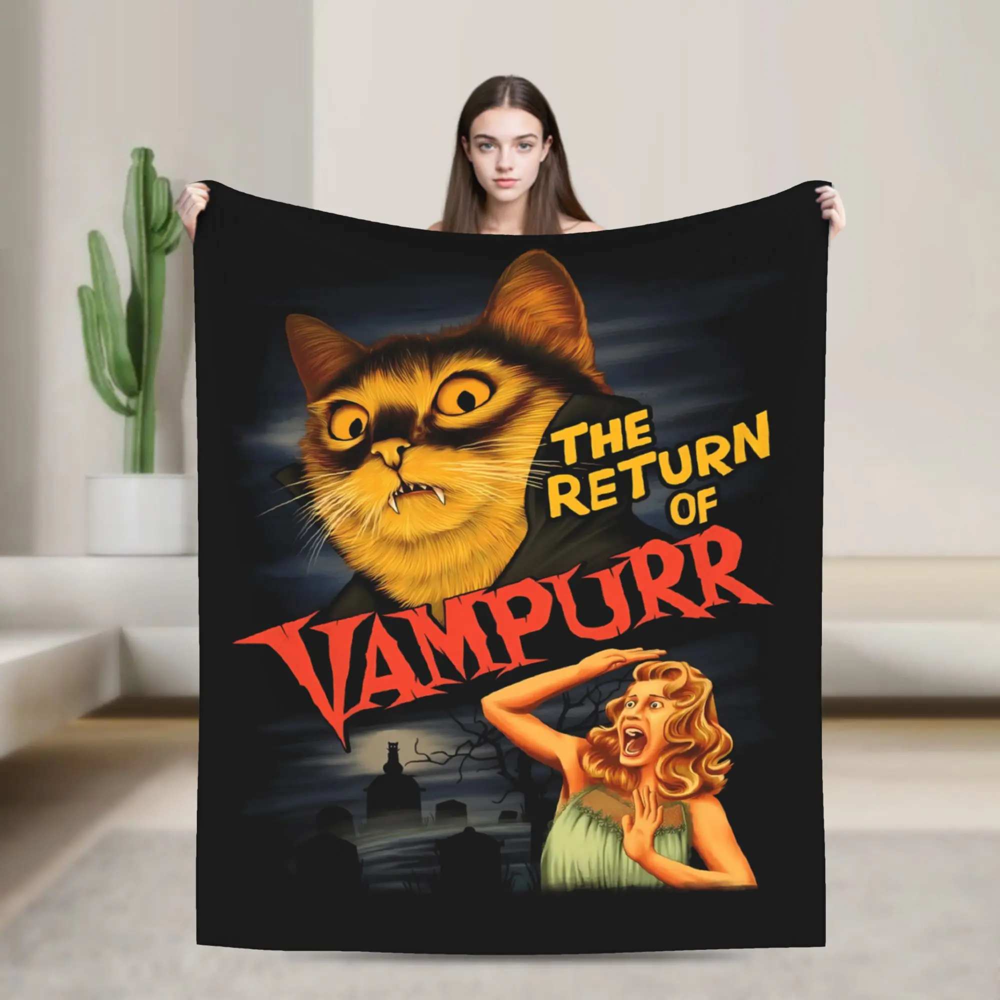 The Return Of Vampurr Super Warm Blanket  Children Plush Throw Blanket Pattern Couch Chair Flannel Bedspread Sofa Bed Cover