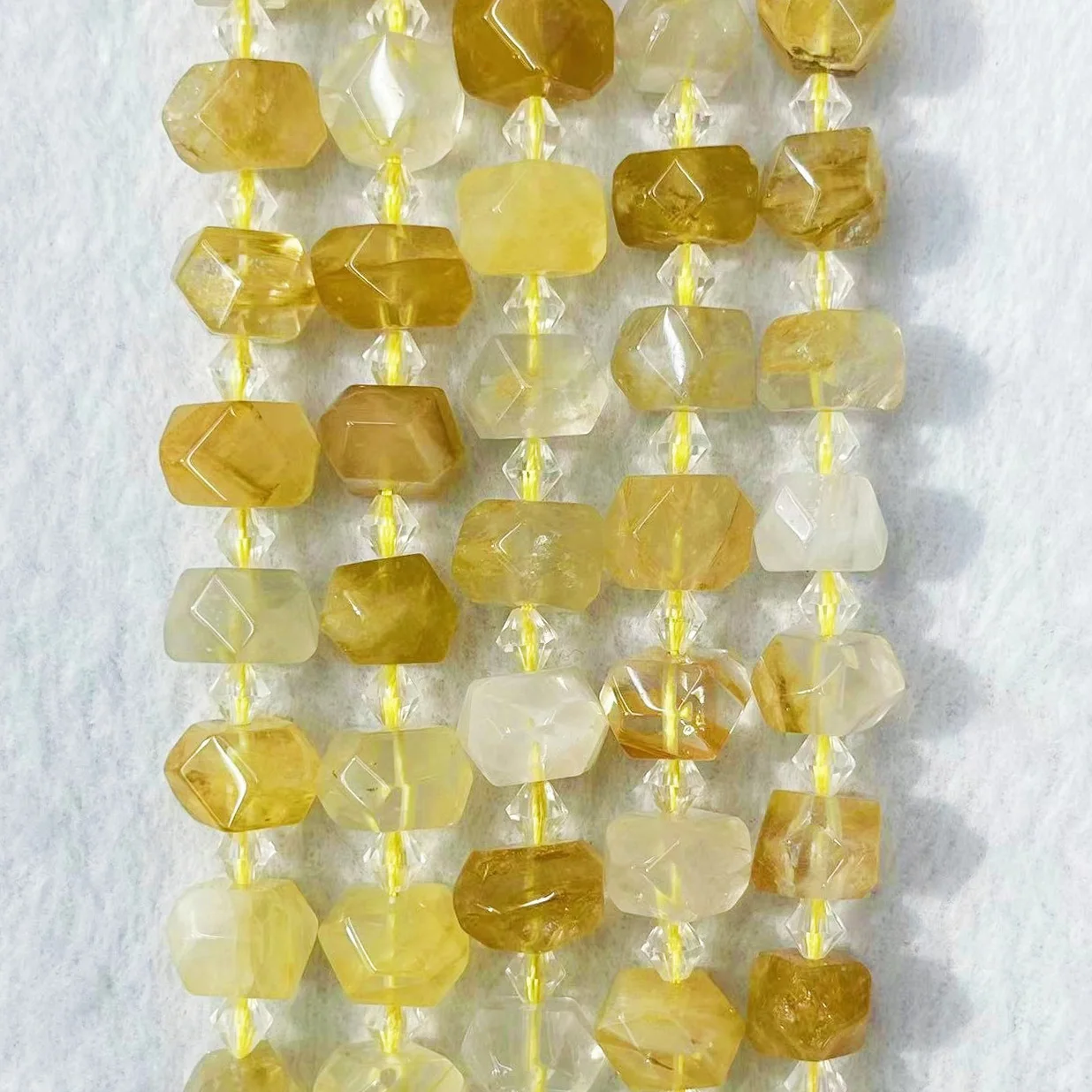 Top Grade Natural Yellow Gum Flower Crystal Ghost Stone Irregular Quartz Loose Charm Stone Beads Gemstone For DIY Jewelry Making