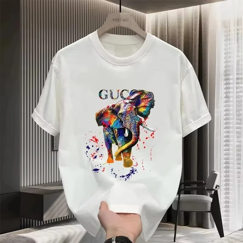 

Мужская футболка с коротким рукавом 2026, хлопок, люксовая, высококачественная, с принтом, брендовая, летняя