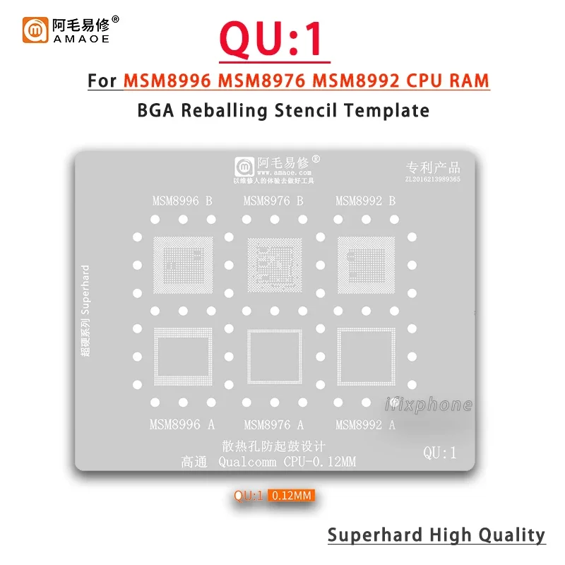 QU1 CPU Stencil Reballing For MSM8996 MSM8976 MSM8992 MSM8994 MSM8953 MSM8937 MSN8998 MSM7225A MSM8928 MSM8940 MSM8960 SDM660