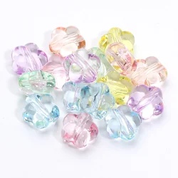 30pcs 13mm Tansparent Flower Shape Beads Acrylic Charm Loose Spacer Beads For Diy Jewelry Making Bracelet Necklace Handicrafts