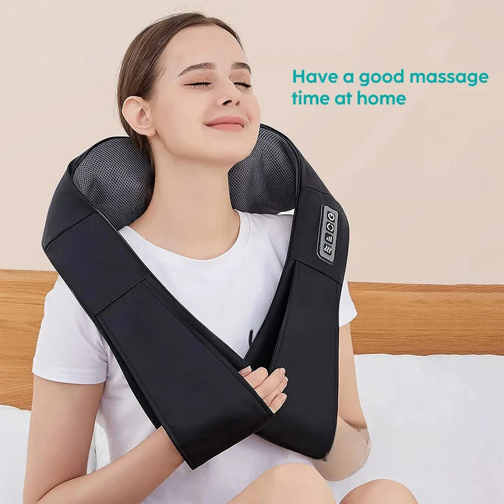 Shiatsu Neck and Shoulder Massager Heated Back Massager U Shape Deep Kneading Electric Massage Pillow For Neck Waist Leg Body image 6