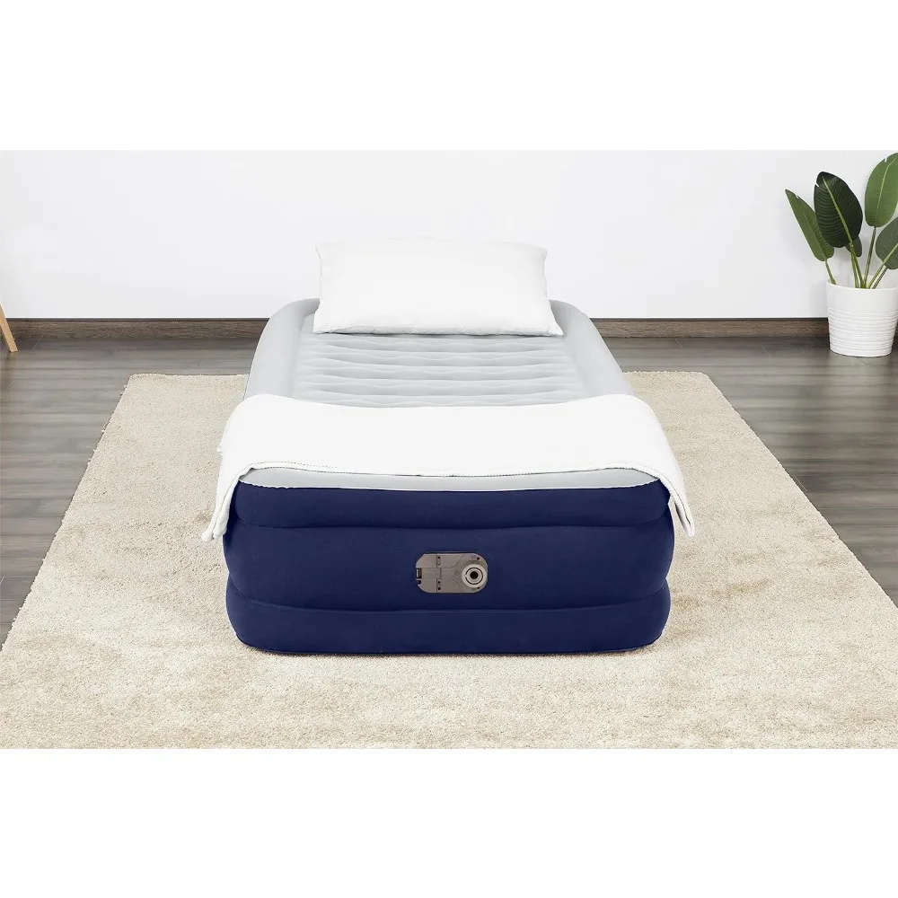 

Tritech Air Mattress Twin 15" with Built-in AC Pump, Navy Breathable and comfortable Fast delivery ,Non-Slip Bottom