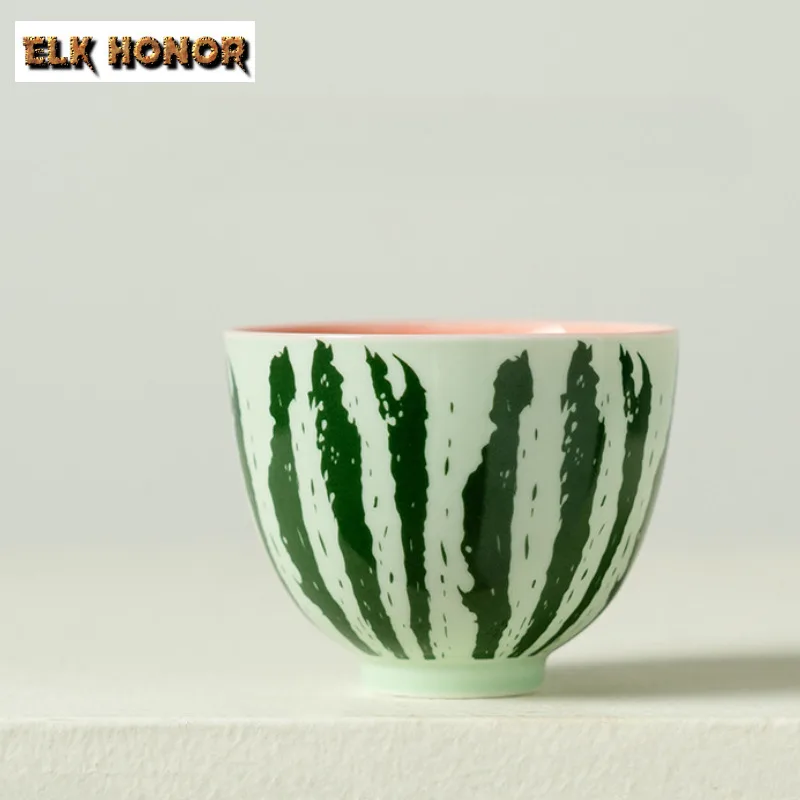 140ml Watermelon Teacup Luxury Tea Bowl Tea Cup Set Tea-tasting Meditation Cup Chazhan Master Cups Chinese Tea Set Supplies Gift