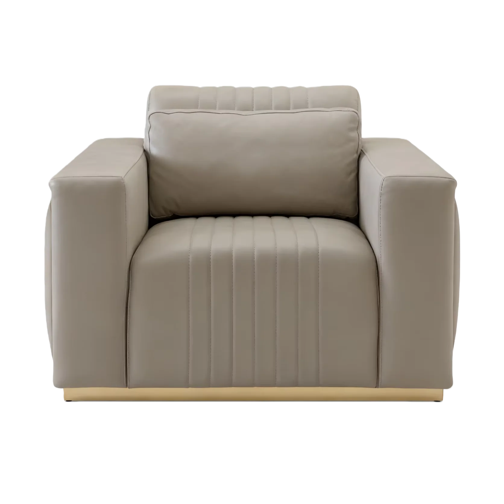 

Современный бежевый кожаный диван с декоративными подушками и основанием из нержавеющей стали – роскошная мебель для гостиной для дома и отеля