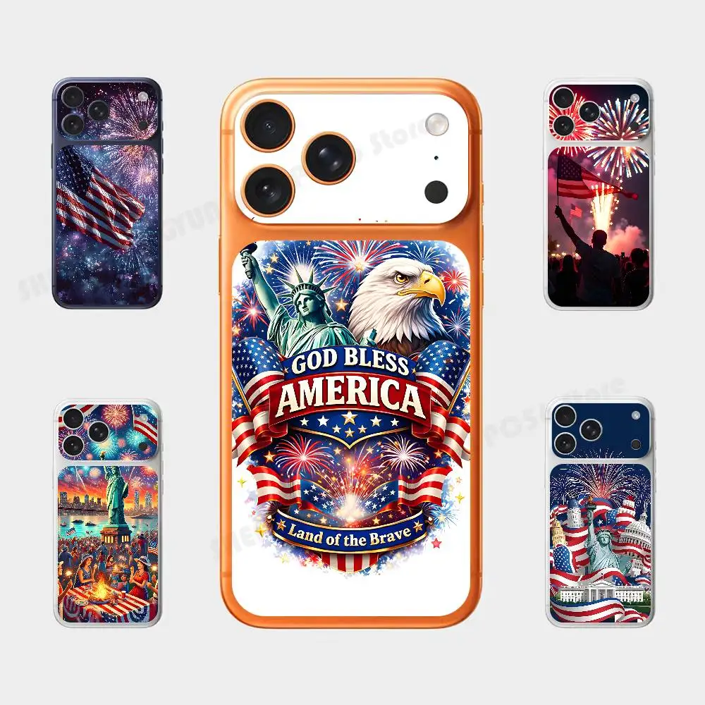 

Happy Independence Day For Iphone 17 Pro ProMax Back Protective Decorative Sticker Back Cover