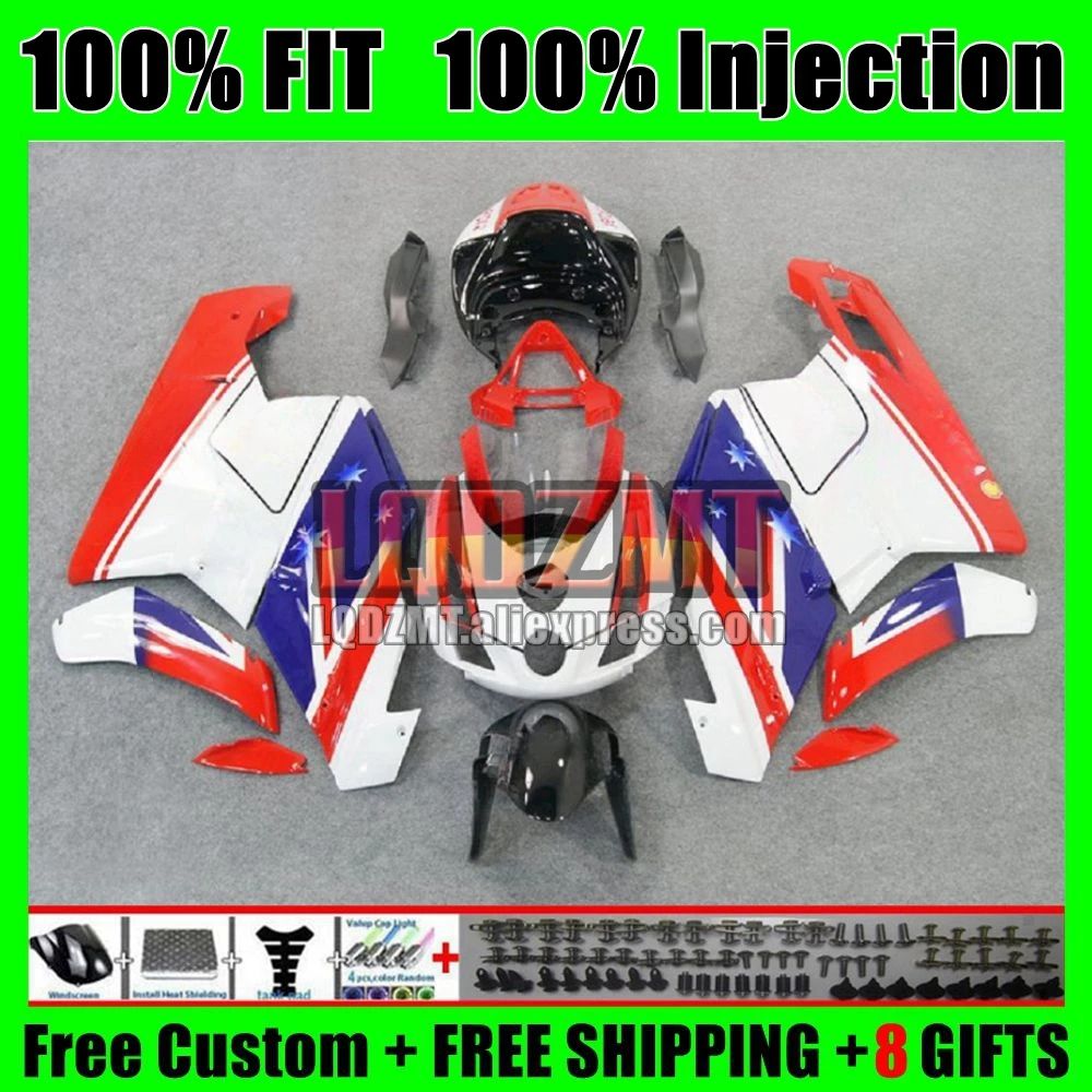 Injection Body For DUCATI 749S 999S 749 Red blue new 999 S R Bodywork 124No.10 749-999 03 04 749R 999R 2003 2004 OEM Fairing Kit