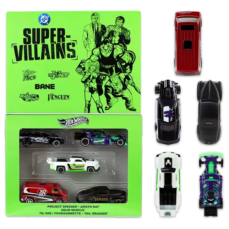 Hot Wheels 1:64, Set de Regalo de 5 Autos de Batman en Aleación Fundida a Presión, DC Comics, 5 Vehículos Batmobile de Juguete para Coleccionistas y Fans de Batman
