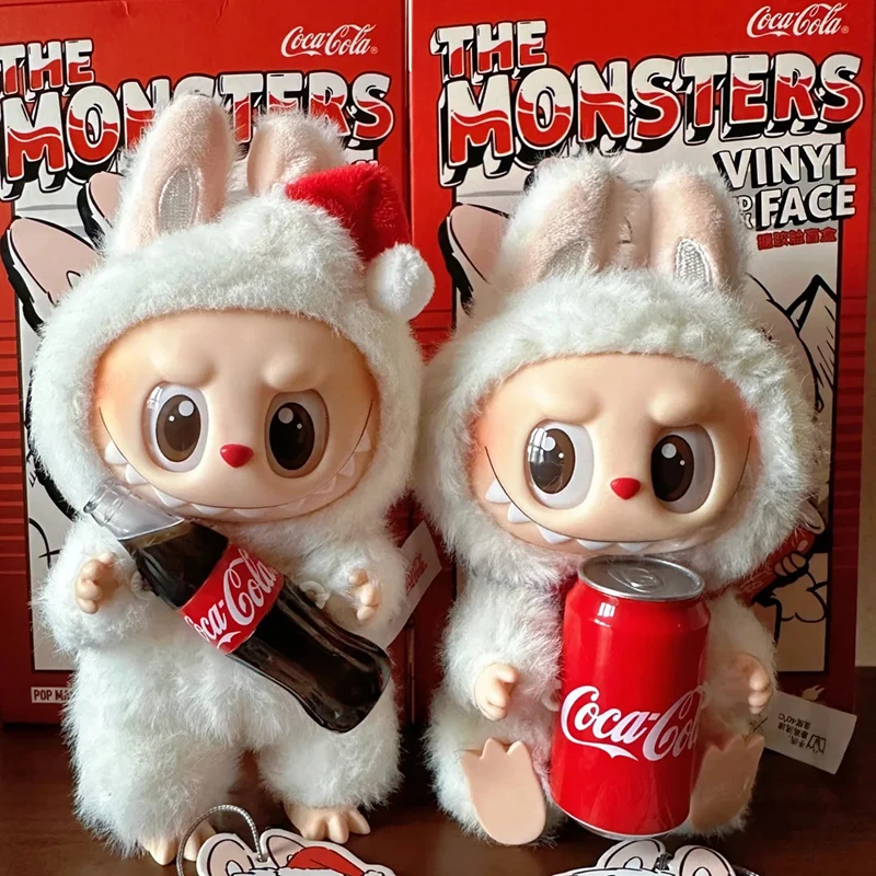 حقيقي POPMART labubu الوحوش كولا الفينيل سلسلة صندوق أعمى النسيج قلادة هدية أنيمي عمل الشكل مفاجأة عيد الميلاد اللعب #2