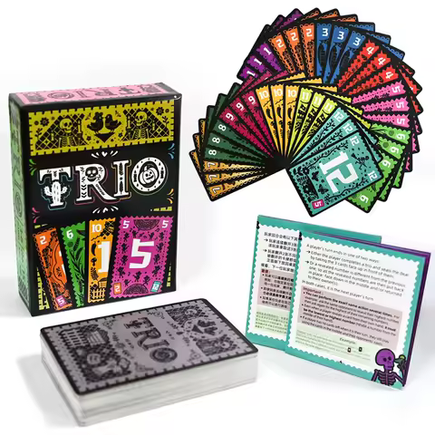 Trio Card Game Family Party Board Game Night Entertainment 3-6 Players Search for Three Matching Cards Strategic Toys Gifts