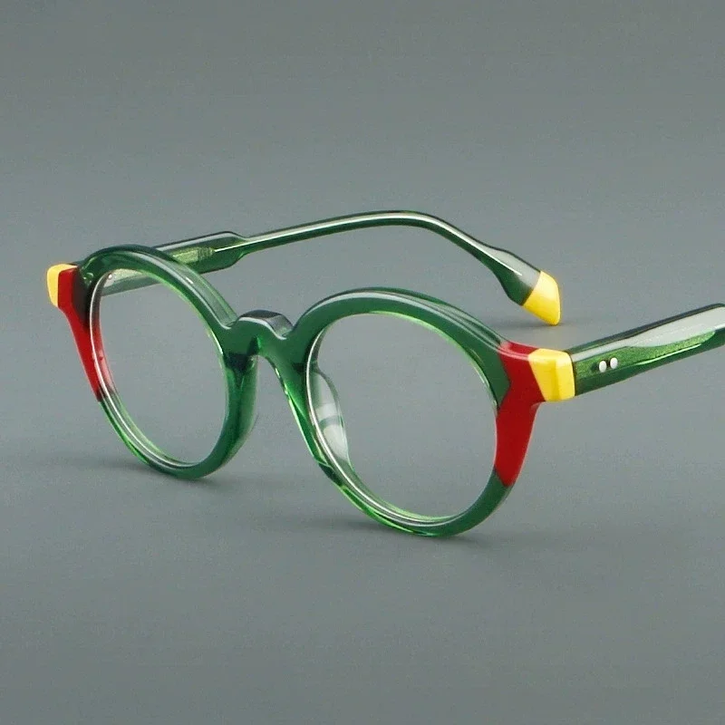 

KIZN Высококачественная модная оправа для женщин и мужчин, очки в стиле ретро, оптика по рецепту, ацетатные очки для близорукости, очки от -0,50 до -6,00