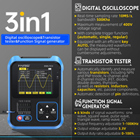 FNIRSI DSO-TC3 3 in 1 Digital Oscilloscope Transistor Tester 10MS/s Sampling Rate 500kHz Bandwidth Function Signal Generator