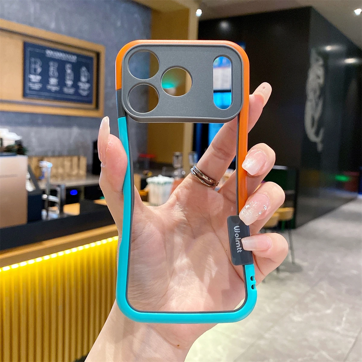 Korean Contrasting Colors Frame Phone Case For iPhone 17 Air 16 E 15 14 13 Pro Max Plus Mini Lens Protect Soft Sockproof Bumper