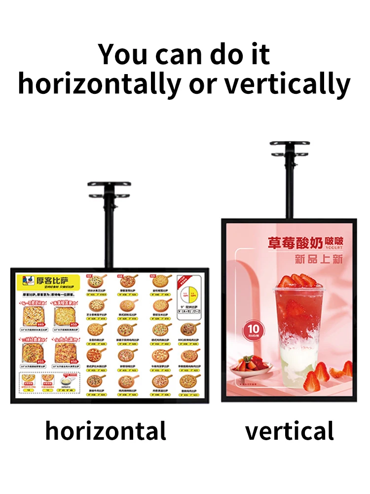 Slim Snap Frame LED Light Box Illuminated Poster Display LED Backlit Menu Board Screen For Restaurant Cafe Shops Wall Billboard