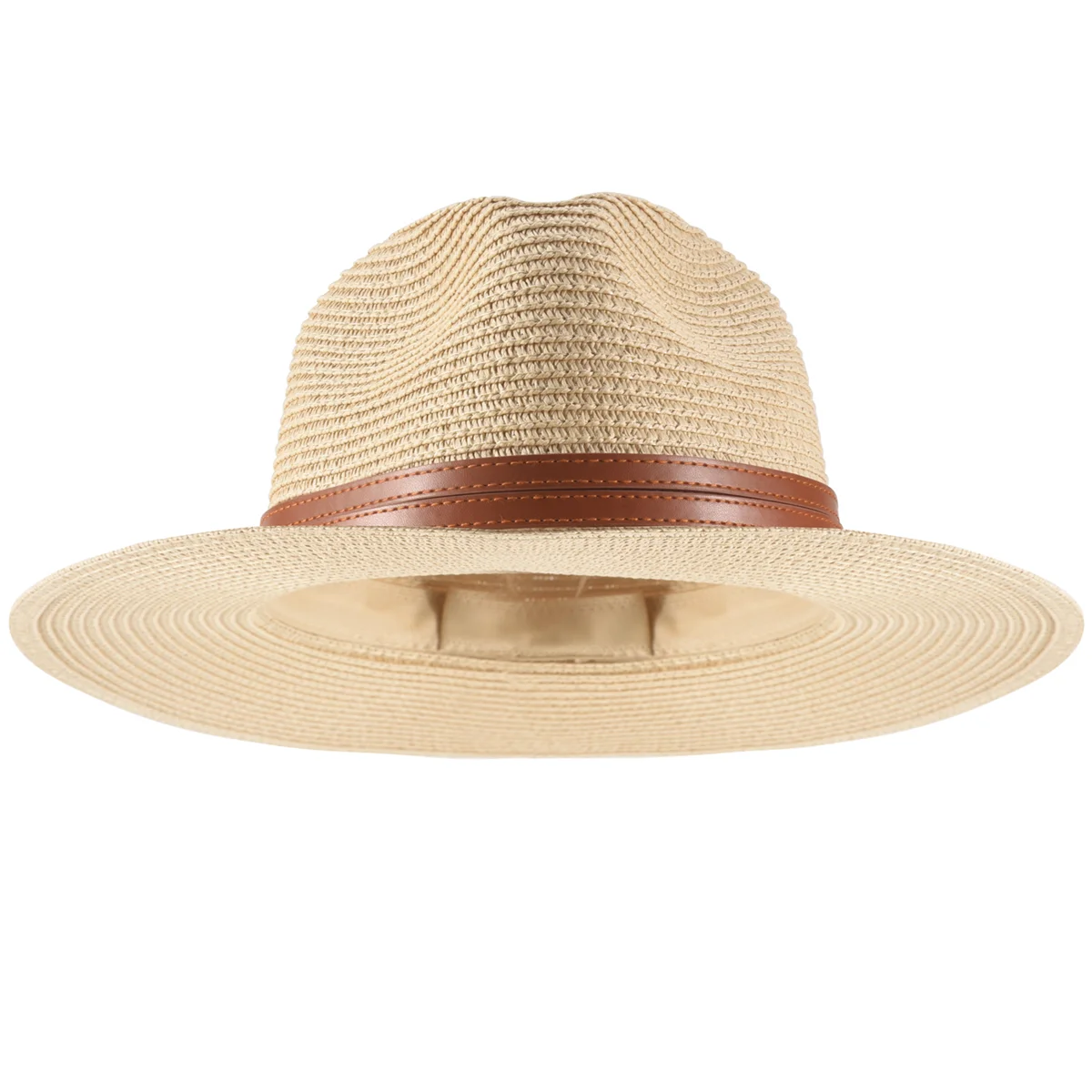 A75k novo chapéu de palha natural panamá em forma macia verão feminino/masculino aba larga praia boné de sol proteção uv chapéu fedora bege