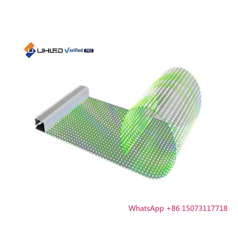 

UHLED Hot Sale Full Color Flexible LED Film P6 P8 P10 on Glass Crystal Screen Transparent LED Screen Film Use for Shop Window
