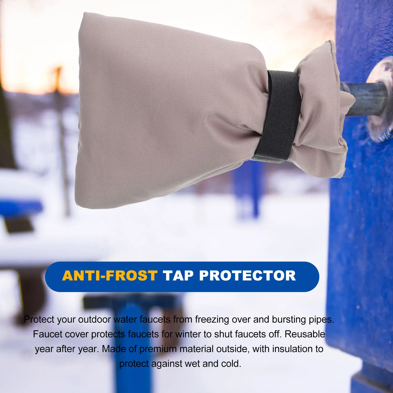 

3pcs Faucet Cover Oxford Cloth Tap Protector Anti-Frost Tap Protector Winter Outdoor Kitchen Accessories Reusable