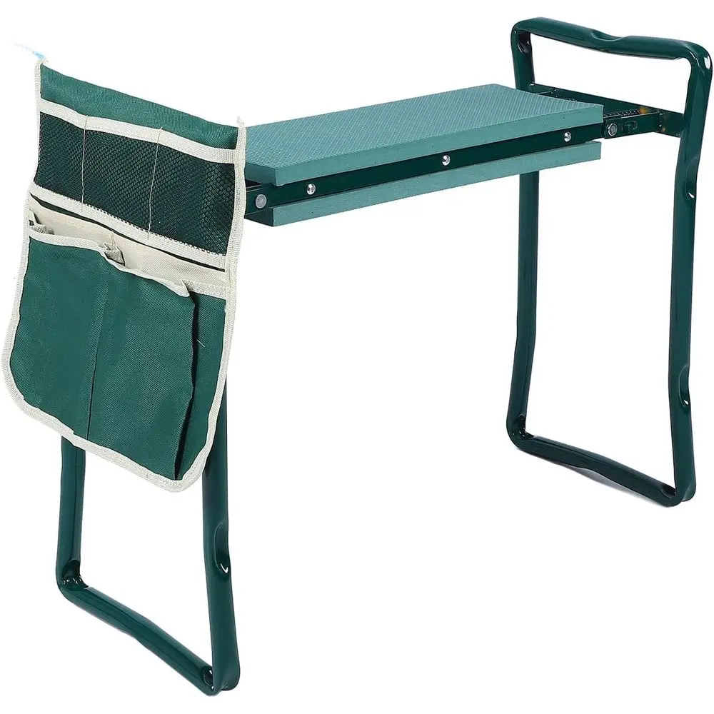 

Портативный складной садовый табурет с сумкой для инструментов, мягким сиденьем для всех возрастов, идеально подходит для садоводства, рыбалки, кемпинга