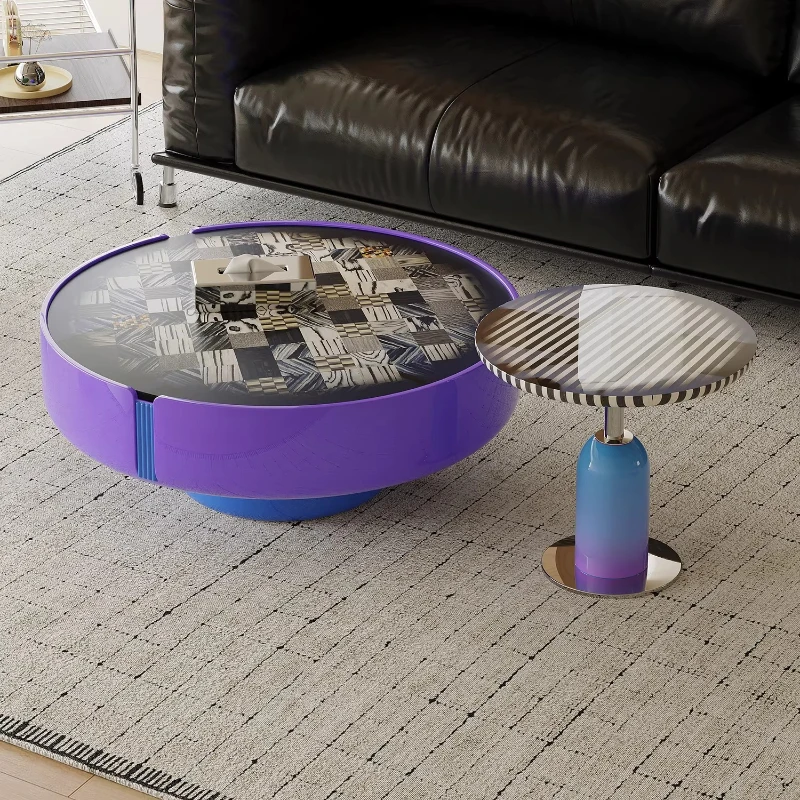 

Легкий роскошный журнальный столик, персонализированный круглый журнальный столик для гостиной.