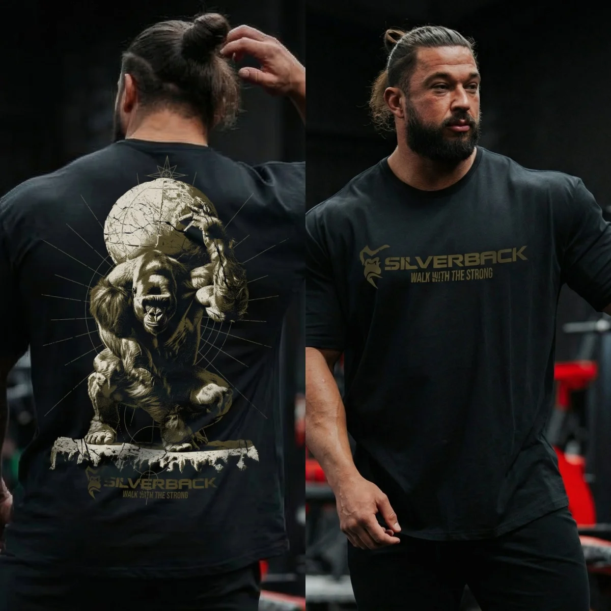 Anglo-Saxon Silverback GYM Fitness Training Trend Brand Graphic T-Shirt Cotton Men Women Streetwear Tee