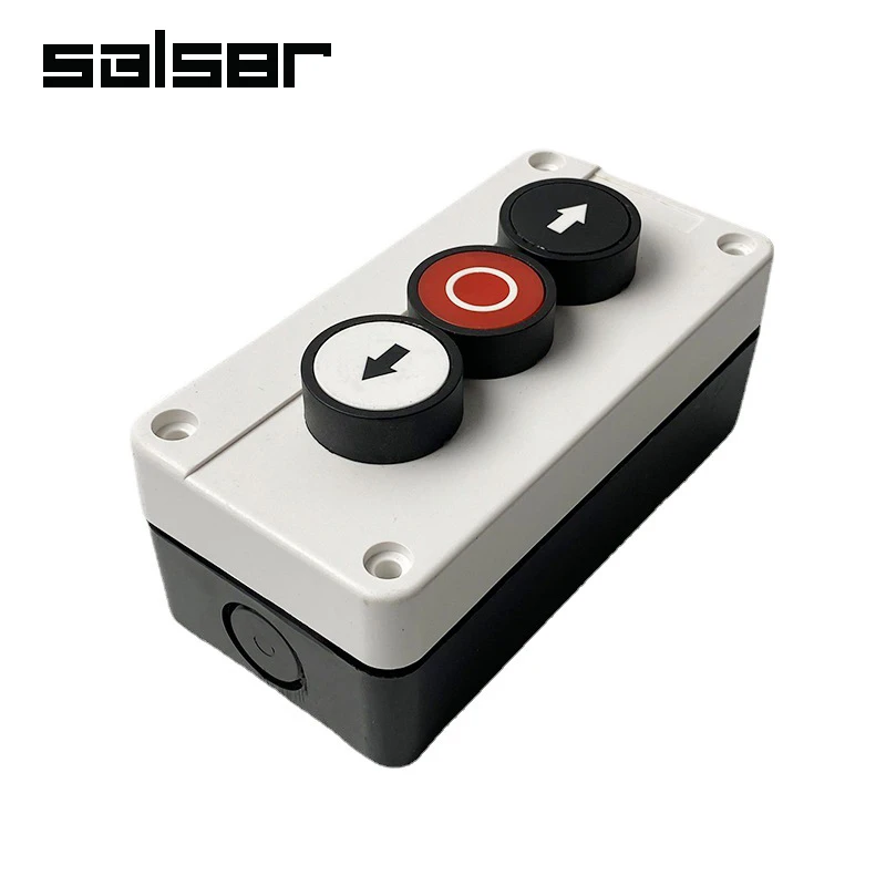 Reset Momentary Waterproof 3 Position Spring Return Push Button Switch Control Station Box Up Down Arrow Stop