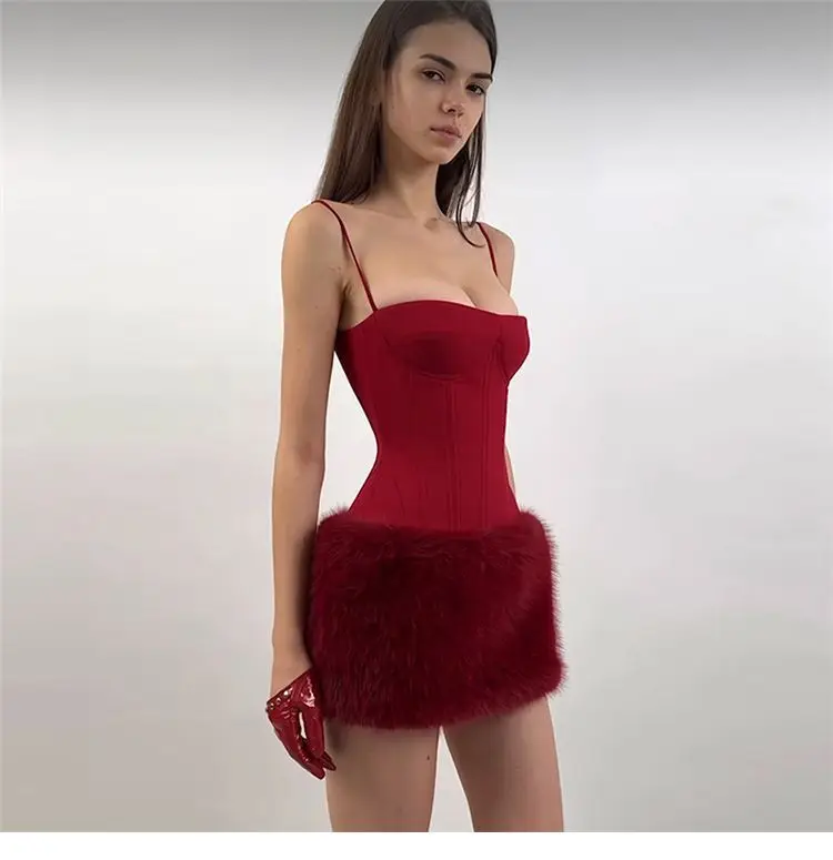 Bodycon vestido vermelho elegante mulher techwear funcional moderno prático útil útil avançado valioso digno