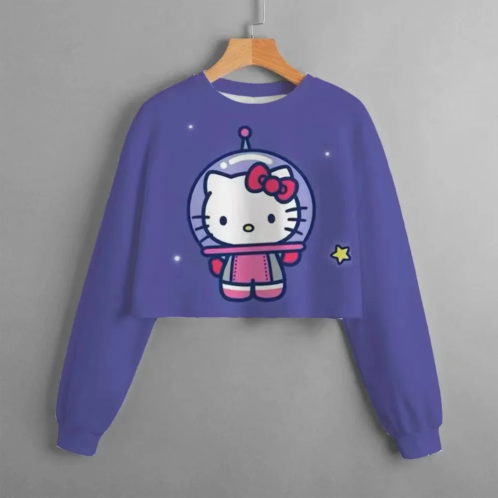 2024 Spring and Autumn Girls\' Hello Kitty Cartoon Hoodie Fashion Children\'s Sweatshirt Cute Cartoon Long Sleeve Children\'s Wear