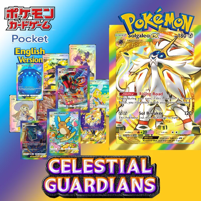 Lista de Cartas de Pokémon TCG (PTCG) DIY: Crimson Blaze (B1A), Solgaleo Ex, Lunala Ex, Lillie, Acerola, Raichu Ex, Incineroar Ex