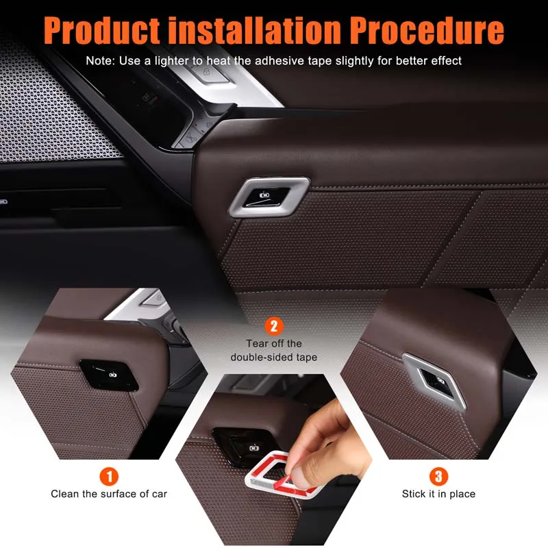 

2Pcs ABS silver For BMW 7 Series G70 2023+ car rear door switch frame decoration sticker car interior protection accessories