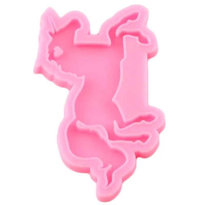 Shiny Glossy Pegasus Unicorn Silicone Mold Craft Custom Keychain Molds Fashion Jewelry Handmade Polymer Clay Mould