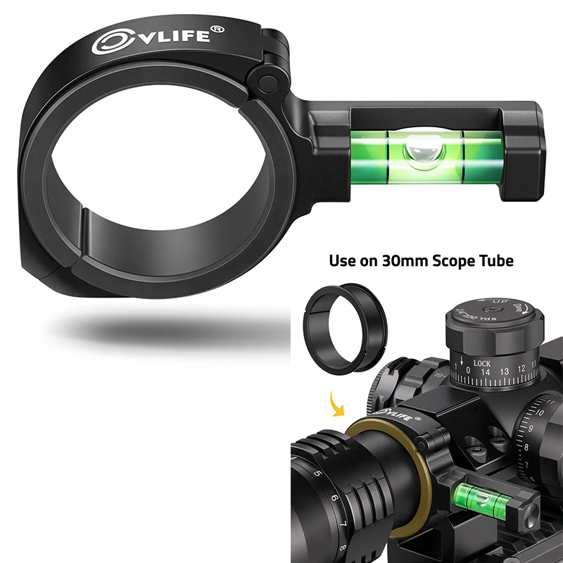 

CVLIFE Scope Level with Plastic Reducer Ring Fit 30mm/34mm Scope Tube Anti-cant Optic Leveling Kit Low-profile Bubble Level Tool