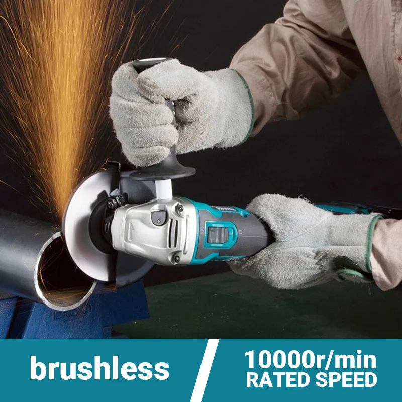 For Makita DGA404 125mm/100mm Brushless Electric Angle Grinder High Power Polishing Machine Rechargeable 18V Cutting Machine
