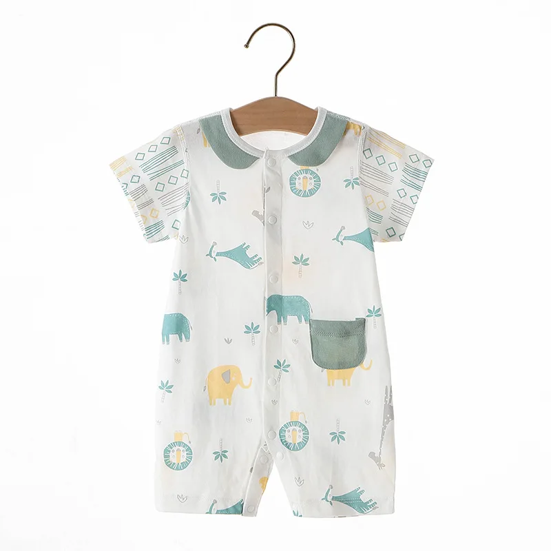 

Baby one-piece suit, summer thin pure cotton short-sleeved newborn clothes, baby crawling clothes