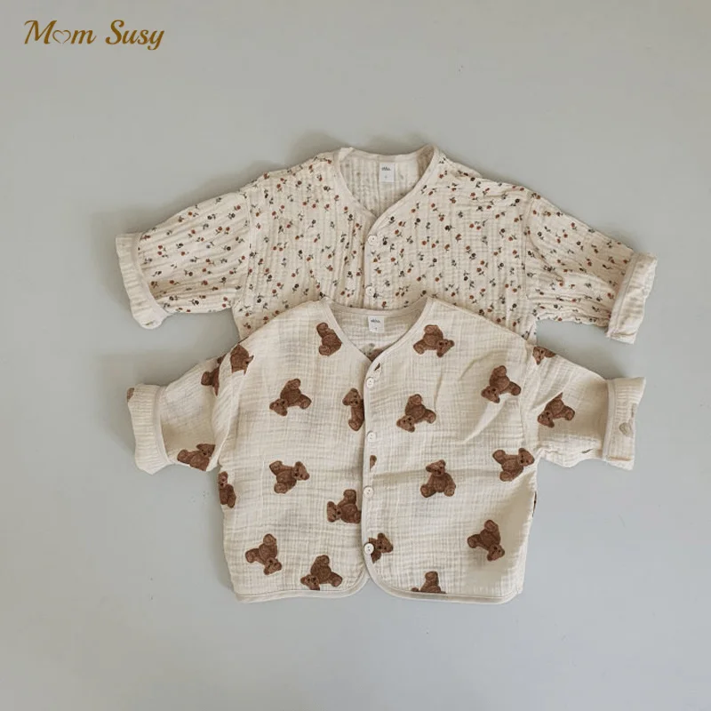 

Newborn Baby Boy Girl Cotton Linen Cardigan Infant Toddler Coat Child Breathable Jacket Summer Spring Autumn Baby Clothes 0-3Y