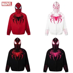 Marvel The Avengers Spiderman Autumn and Winter Hooded Printed Embroidered Cardigan Zipper Jacket Couple's Versatile Casual Top