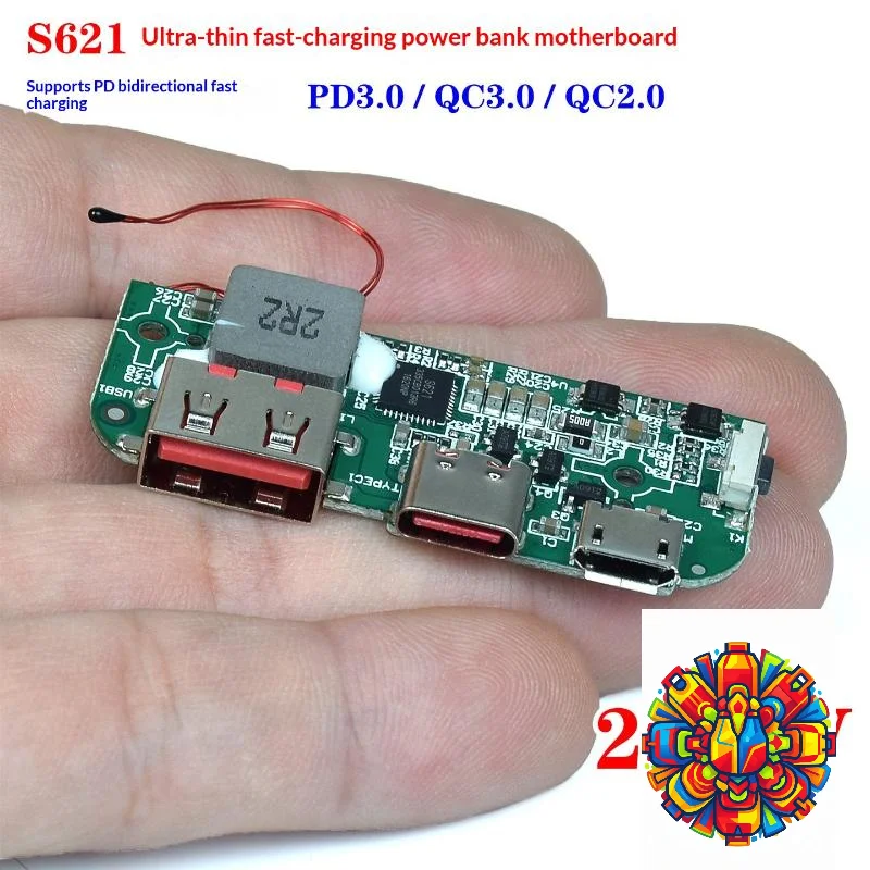 1/3Pcs S621 Power Bank Charger Module 22.5W PD QC3.0 Bidirectional Fast Charging Ultra Thin Circuit Board For DIY Power Bank