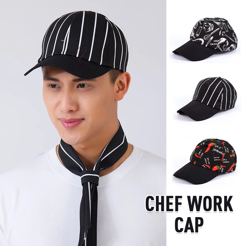 Chef Baseball Hat Kitchen Workwear Accessories Cap Western Service Cooking Restaurant  Waiter Coffee Shop Duck Tongue Hat Unisex